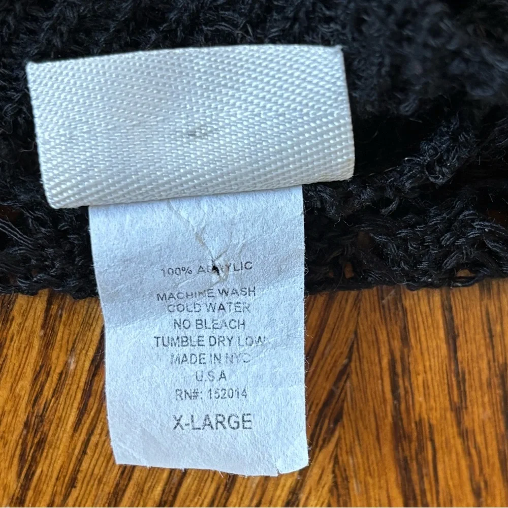SWEET KIZZ Women’s SZ XL Black Crochet Knit Shrug/Sweater/Jacket w/Bell Sleeves - Picture 12 of 16